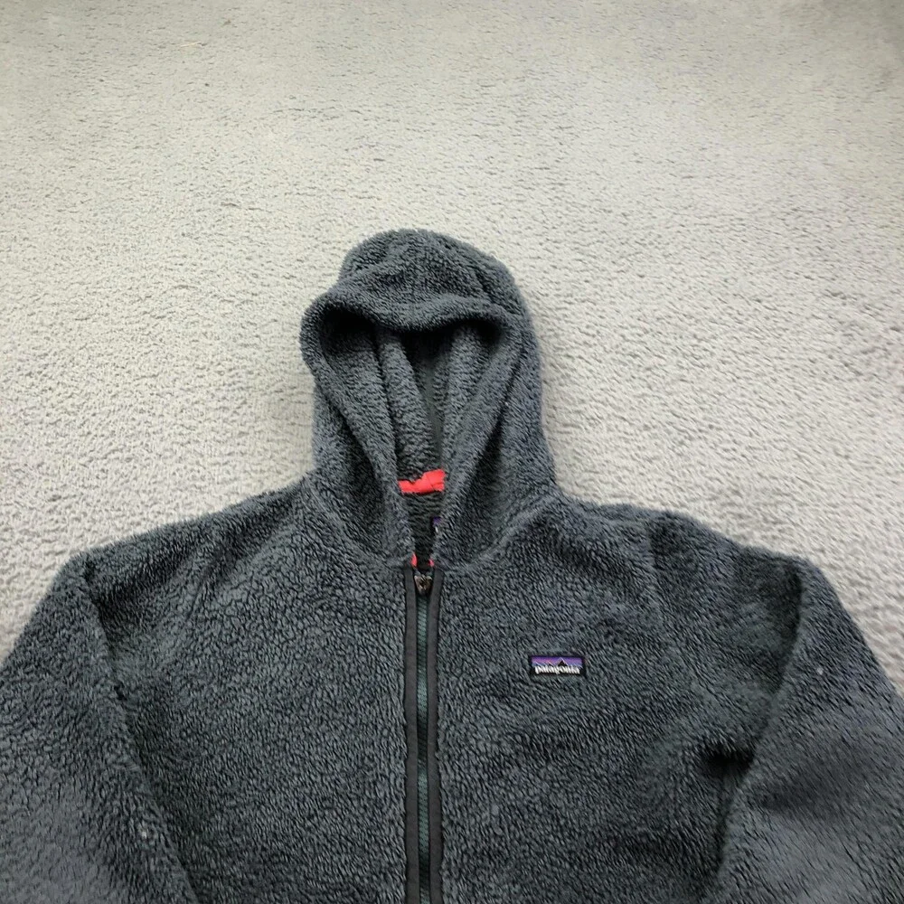 Patagonia Jacket Youth Large 12 Gray Fleece Hooded Full Zip Outdoor Los Gatos
